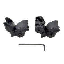 Polymer Front and Rear Flip Up Back Up Sight Set, Black