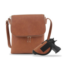 Cheyanne Concealed Carry Crossbody with Lock &Key-Cognac