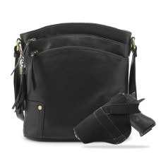 Robin Concealed Carry Crossbody with Lock & Key - Black